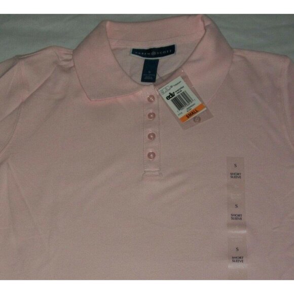 Macys Karen Scott Woman's Pink Blush Polo Short Sleeve Top T-Shirt Size Small - Picture 8 of 9